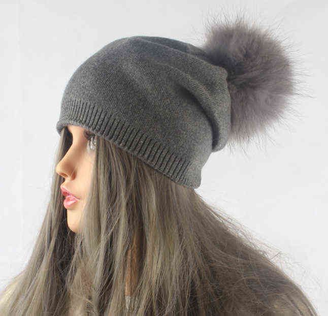 Dark Grey Fur Pom