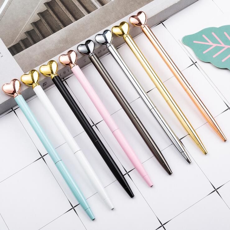 Ballpoint Pens Color Heart Shaped Ballpois Creative Metal Ballpoint Pen