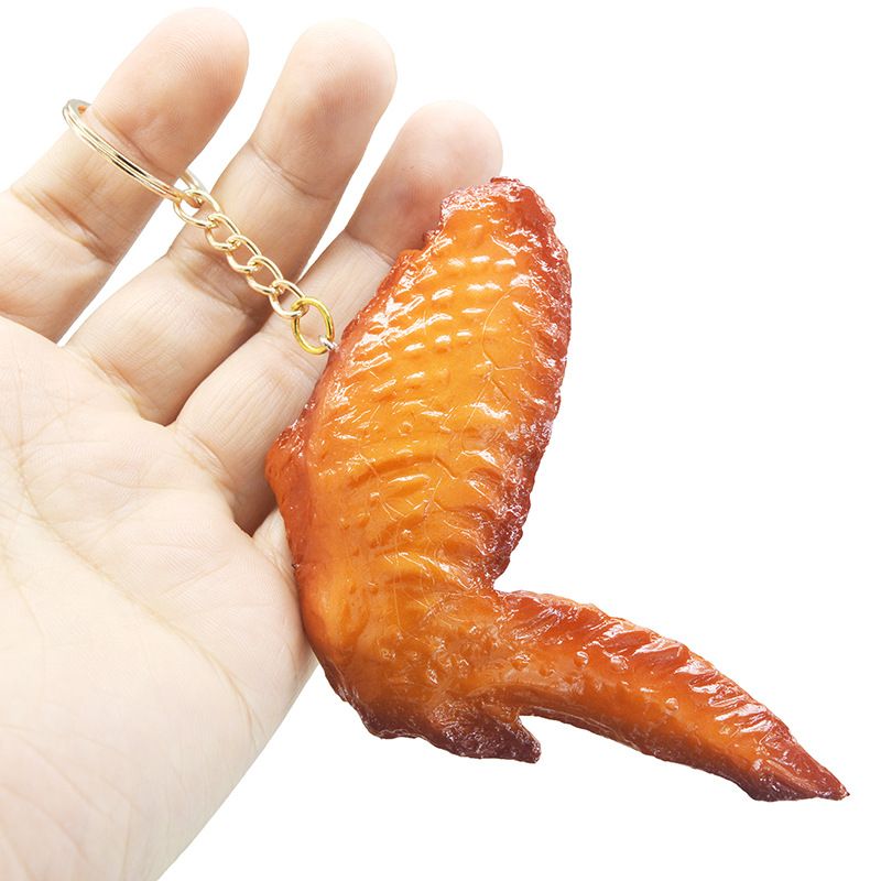 wholesale Fried Chicken Leg Food Pendant Key Ring For Friend Gift Fashion  Creative Simulation Chicken Wings