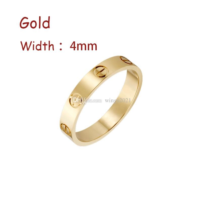 Oro (4mm) -Love anello