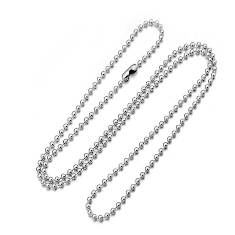 Round bead chain Antique Silver Plated