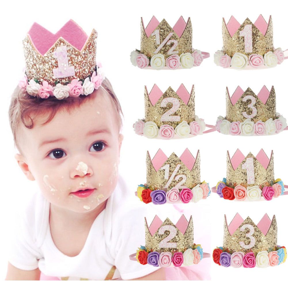INS 60 Styles Baby Birthday Crown Hair Accessories Toddler Flower Headbands Party Tiara Hairbands Kids Princess Glitter INS 60 Styles Baby Birthday Crown Hair Accessories Toddler Flower Headbands Party Tiara Hairbands Kids Princess Glitter