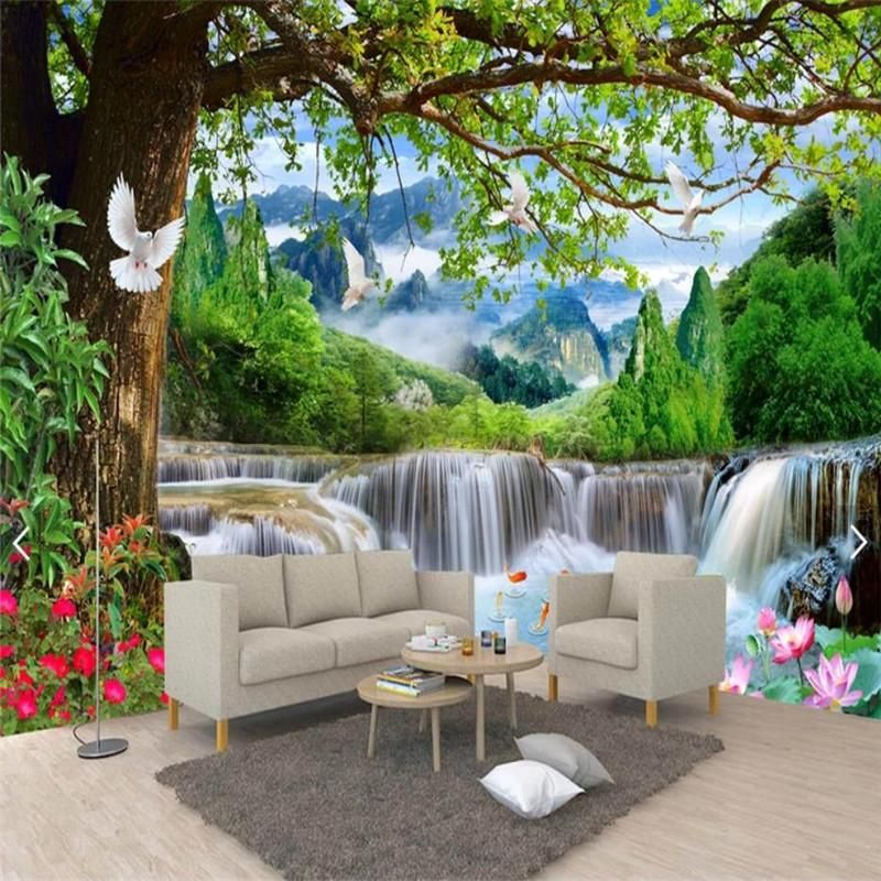 Wallpapers 3d Po Wallpaper Nature Scenery Green Big Tree Waterfall Mural Wall Papers Home Decor Papel De Parede Wallpapers 3d Po Wallpaper Nature Scenery Green Big Tree Waterfall Mural Wall Papers Home Decor Papel De Parede