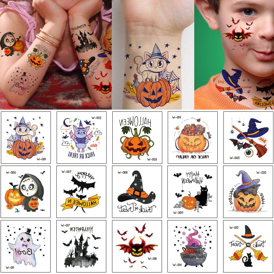 Halloween Day Small Tattoo Black Cat Psychic Pumpkin Hat Broom Star Picture Design Holiday Temporary Tattoo Sticker Home Outdoor Body Makeup Halloween Day Small Tattoo Black Cat Psychic Pumpkin Hat Broom Star Picture Design Holiday Temporary Tattoo Sticker Home Outdoor Body Makeup