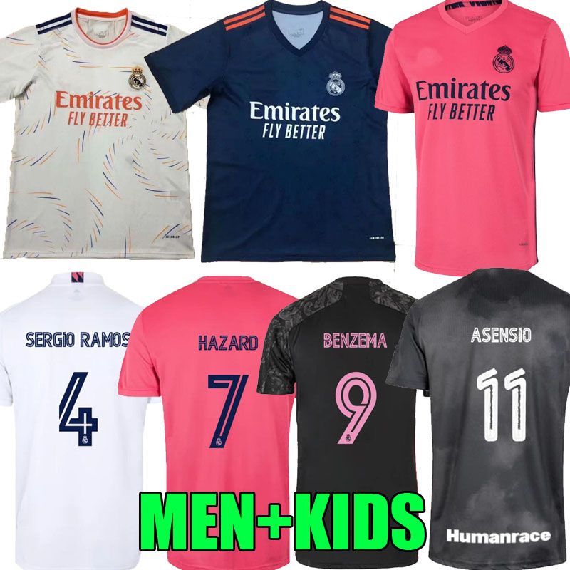 Real Madrid Jerseys 20 21 22 Benzema Hazard Sergio Ramos Isco 2020 2021 2022 Camiseta Soccer Football Shirts Men Kids Kit Player Version 2021 From Vinjin2018 14 10 Dhgate Mobile