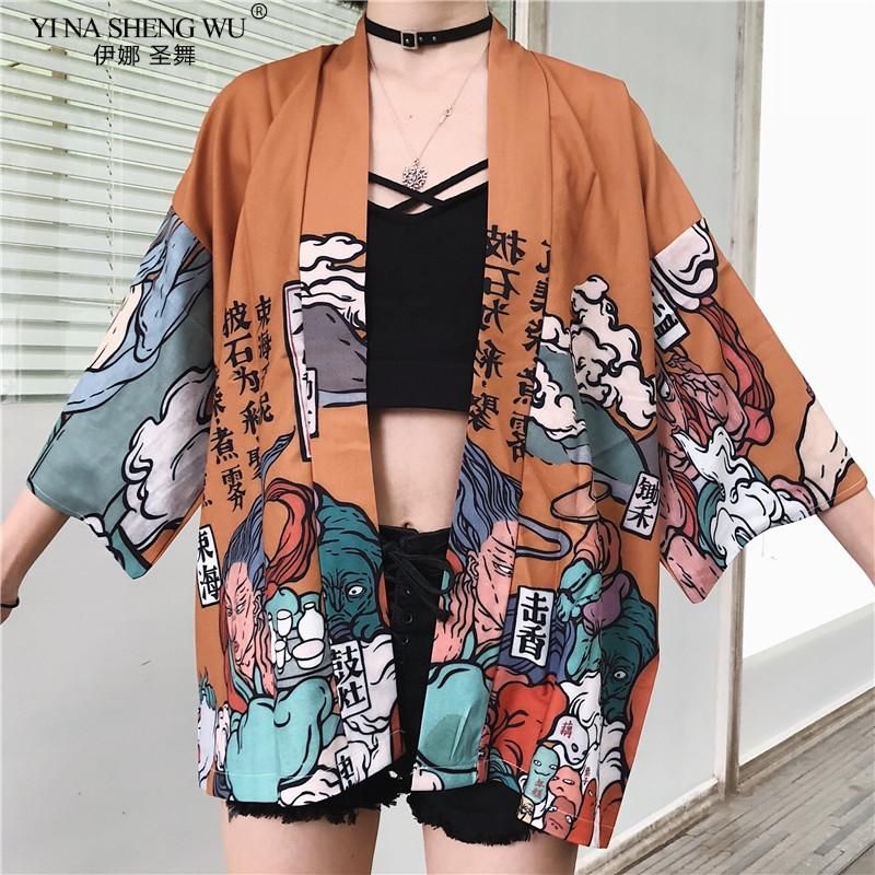Compra Ropa Étnica Kimonos Mujer 2021 Japonés Kimono Cardigan Cosplay Camisa  Blusa Para Mujer Yukata Femenina Playa Playa Barato | Entrega Rápida Y  Calidad | Es.Dhgate