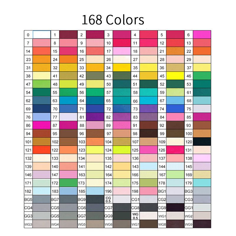 168 couleurs