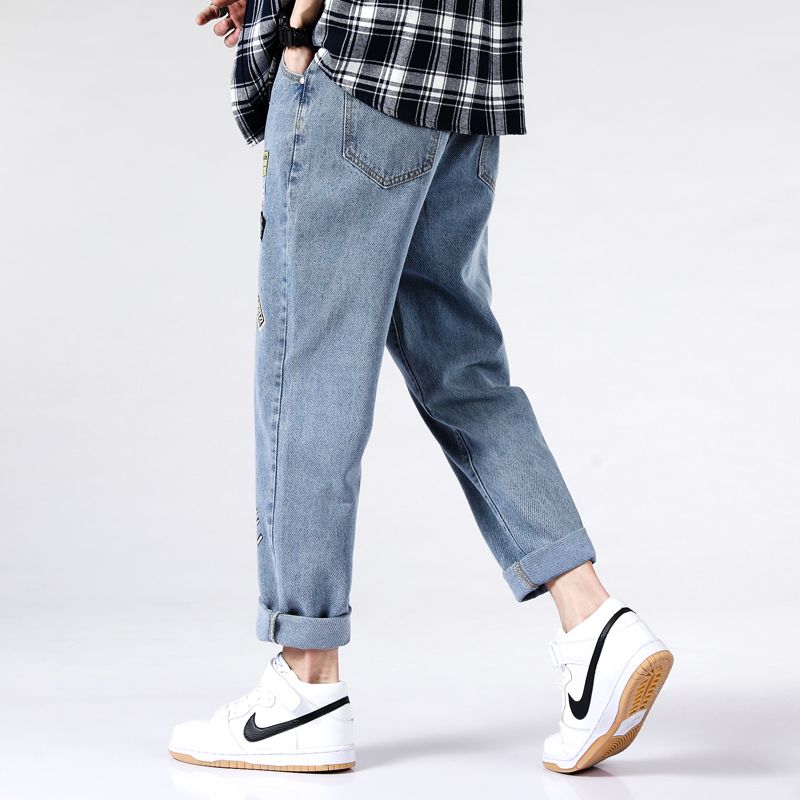 Compra Jeans Sueltos Rectos Hombre Otoño E Invierno Nueva Versión Coreana  De La Pandilla De Pierna Ancha Casual Guapo Barato | Entrega Rápida Y  Calidad | Es.Dhgate