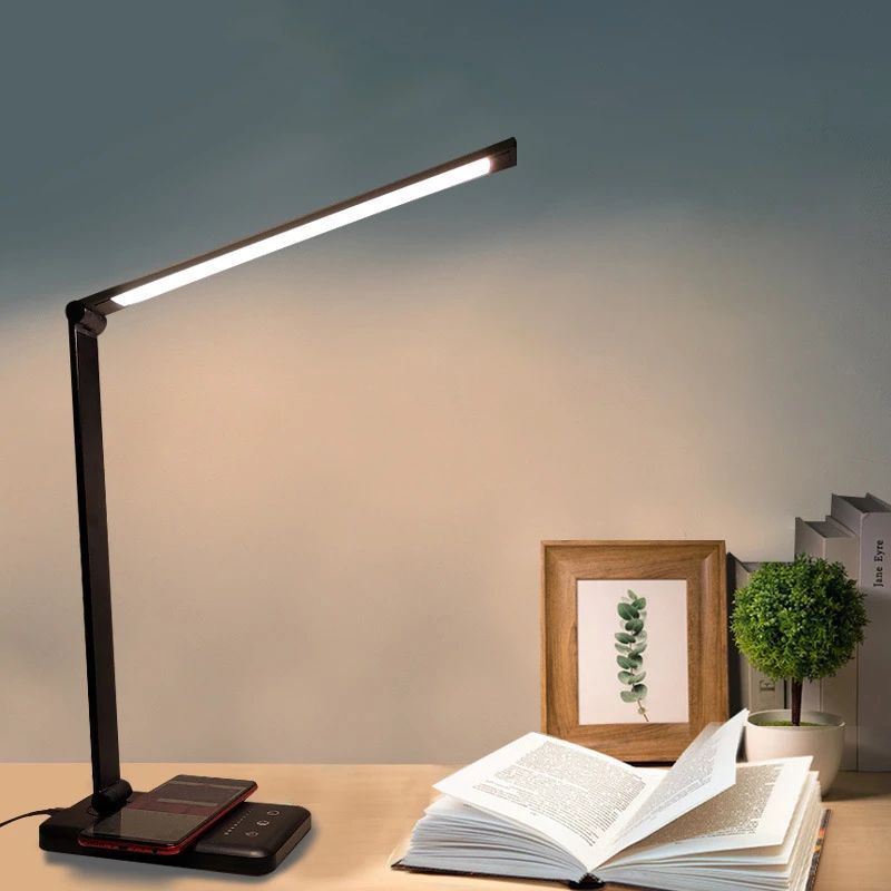 Ahorro de Energia 5W LED Luz Blanco Fria 5000K de Enuotek Lampara de Escritorio Lampara de Mesa de Lectura de LED Regulable Tactil Flexible Negra Modernas 