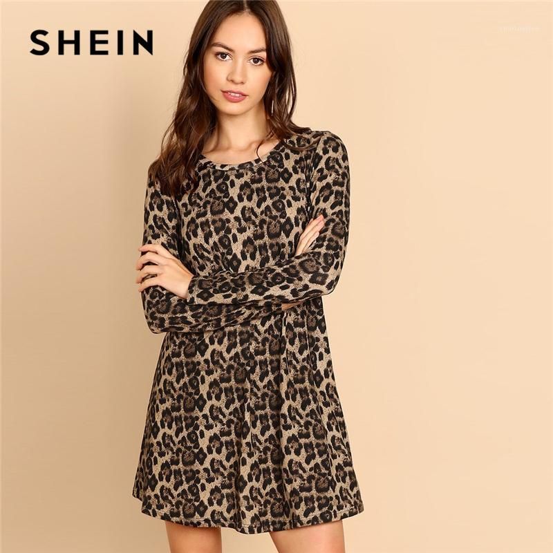 Vestido Partición Leopardo Casual - demoda