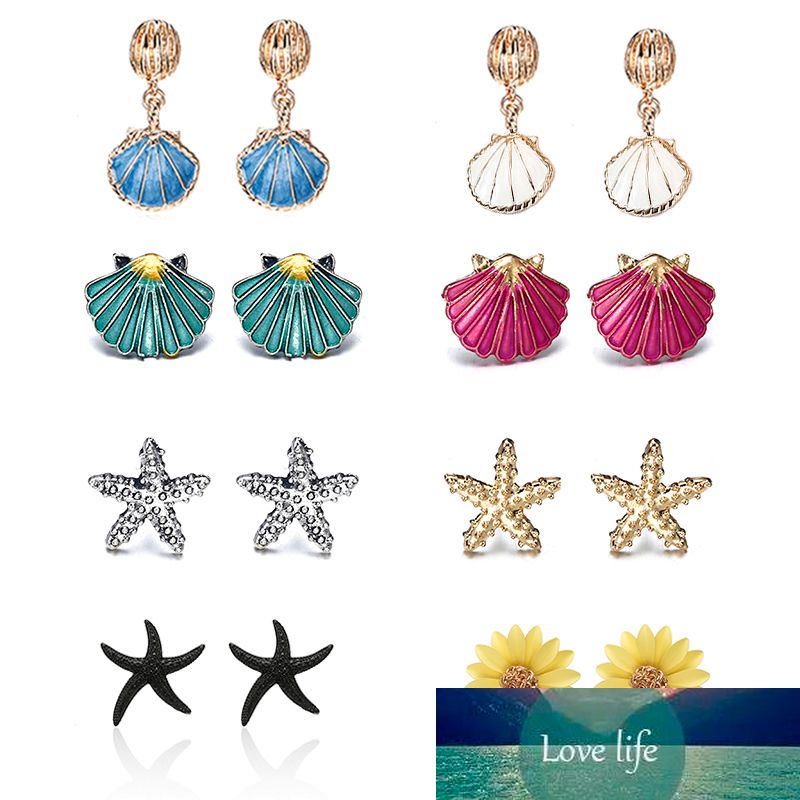 Fashion Charm Starfish Conch Pearl Seashell Ear Stud Earrings Necklace Suit Lot Fashion Charm Starfish Conch Pearl Seashell Ear Stud Earrings Necklace Suit Lot
