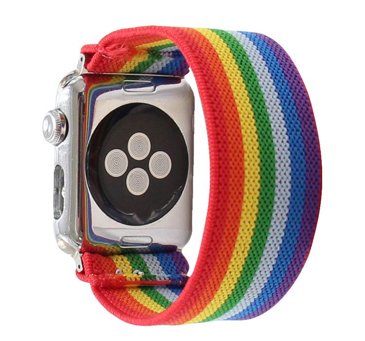 Compra Rainbow Scrunchie Elastic Wamkband Para Apple Watch Band Series 7 6  5 4 3 45mm 41mm 38mm 40mm 42mm 44mm IPhone 12 Mini Max AirPods Pro Silicone  Funda Barato | Entrega Rápida Y Calidad | Es.Dhgate