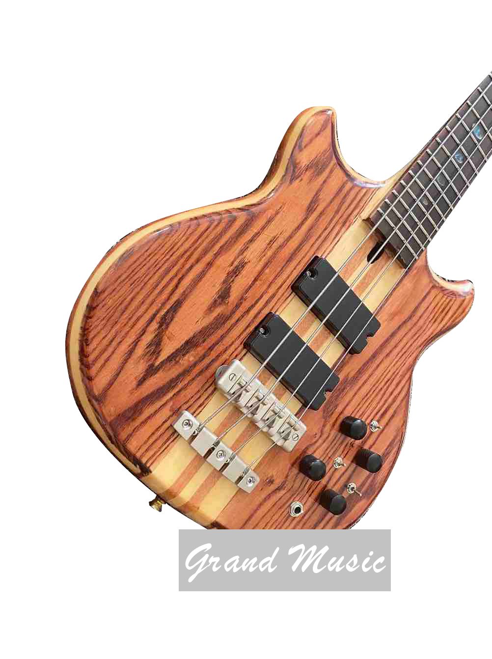 custom 4 strings neck through body ebony fingerboard bass guitar has new mo...