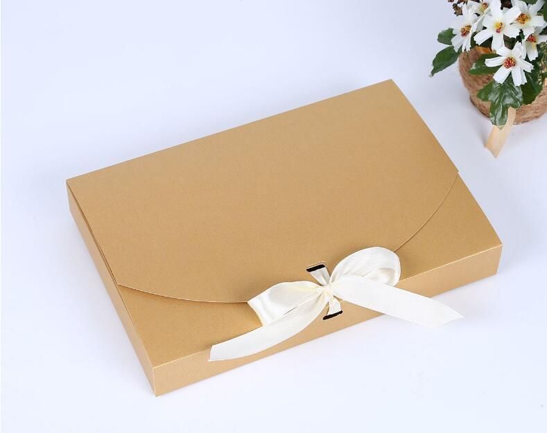 26x17.5x3.5cm Large Gift Box Cosmetic Bottle Scarf clothing Packaging Color Paper with ribbon Underwear packing