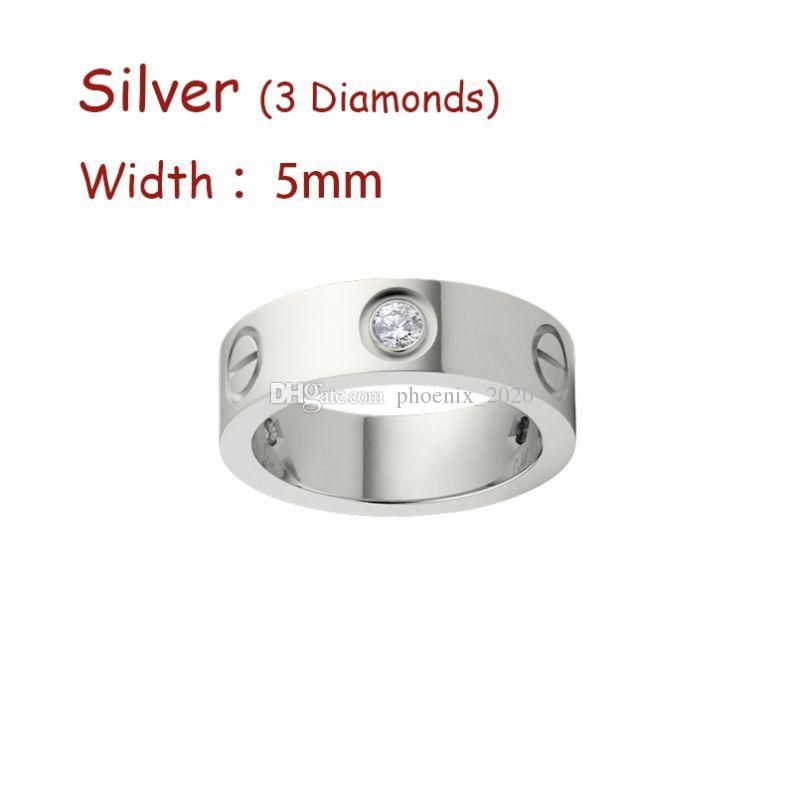 Silver (5mm) -3 diamant