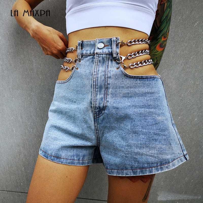 Compra Fashion Denim Shorts Sexy Hollow Cadena De Metal Decoración De  Pierna Ancha Pantalones Cortos De Mezclilla 2020 Trend Streetwear Nuevo  Barato | Entrega Rápida Y Calidad | Es.Dhgate