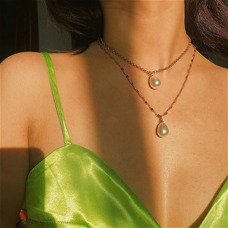 Mingjun 9 pezzi vintage multistrato in pelle velluto strass choker set collana con ciondoli oro catena per donne ragazze adolescenti 