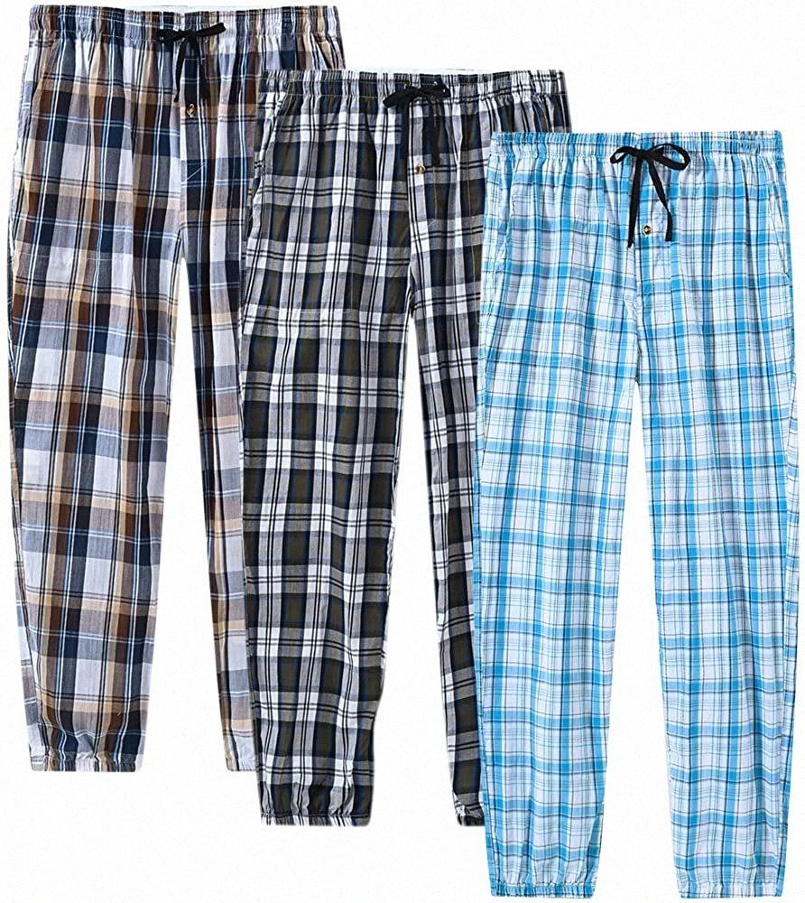 JINSHI Hombre Pantalones Largos de Pijama Cómodo Modal Pantalón de Estar con Bolsillos
