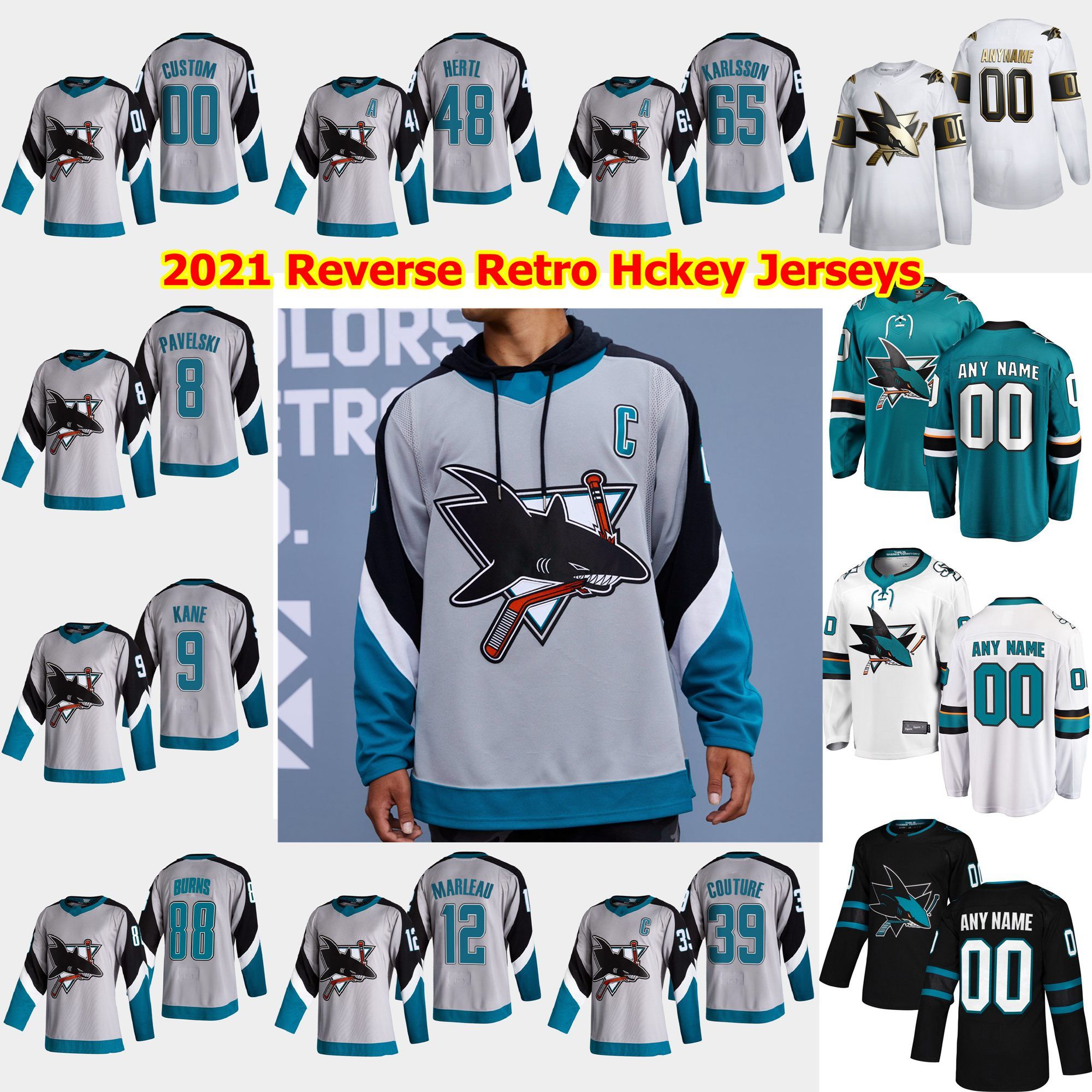 San Jose Sharks - Erik Karlsson Reverse Retro 2 Breakaway NHL Jersey ::  FansMania