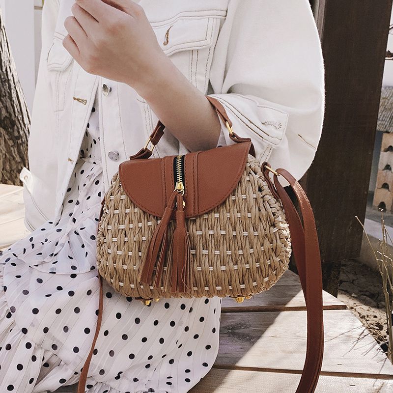 Compra Diseñador Mano Hecho A Mano Straw Beach Bag Saddle Tejido Boho Tote  Pequeño Bolso Bambú Bolsos De Verano Bolso De Ratán 2019 Barato | Entrega  Rápida Y Calidad | Es.Dhgate