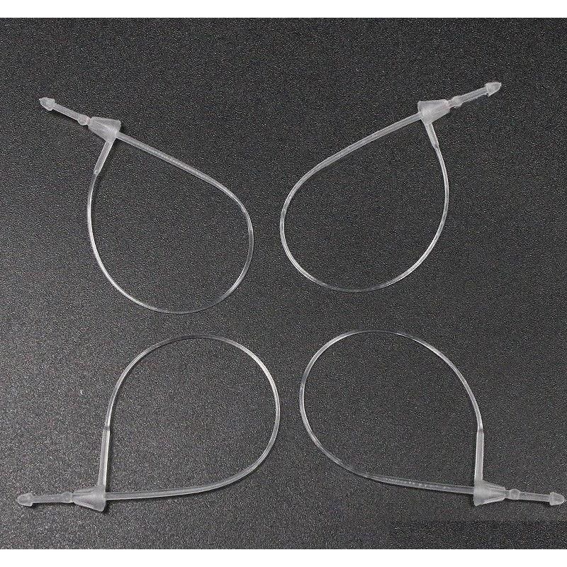 3" 5" 7" 9" Clear Snap Lock Pin Security Loop Plastic Tag Fastener ties 