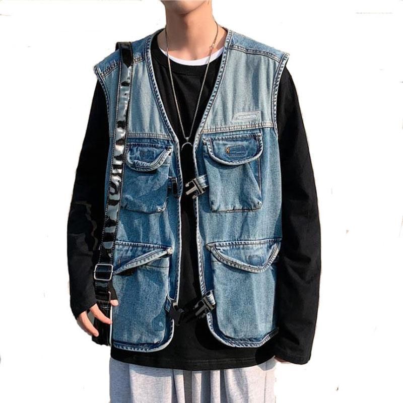 Compra 2021 Chaleco De Mezclilla Chaqueta Sin Mangas Para Hombre Algodón  Casual Casual Chaleco Hombre Jean Abrigo Slim Fit Masculino Bolsos  Bolsillos Trabajo Chalecos Vaqueros Barato | Entrega Rápida Y Calidad |  Es.Dhgate