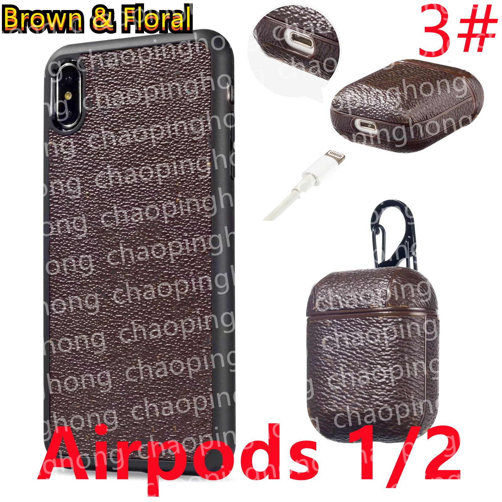 3#[L] Brown Flower Airpods 1/2