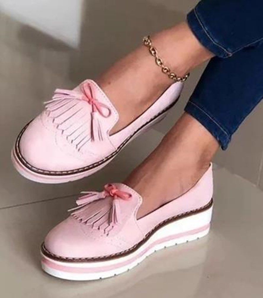 Compra Tamaño De Primavera Pisos Colores Zapatos Mocasines Plataforma  Mujeres Mujer Bowknot Zapatos Mezclado 35 43 Tassel Cómodo Gran Ballerina  Casual Quadu Barato | Entrega Rápida Y Calidad | Es.Dhgate