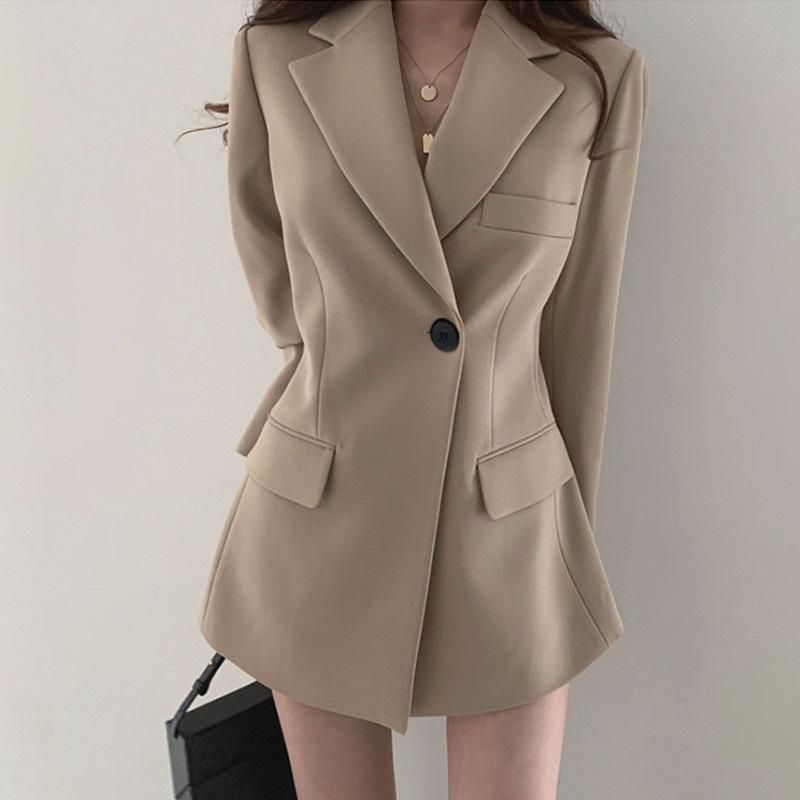 Compra Trajes Para Mujer Blazers De Primavera Color Elegante Blazer  Chaqueta De Mujer Estilo Coreano Suelte Cuello En V Manga Larga Cardigan  Barato | Entrega Rápida Y Calidad | Es.Dhgate