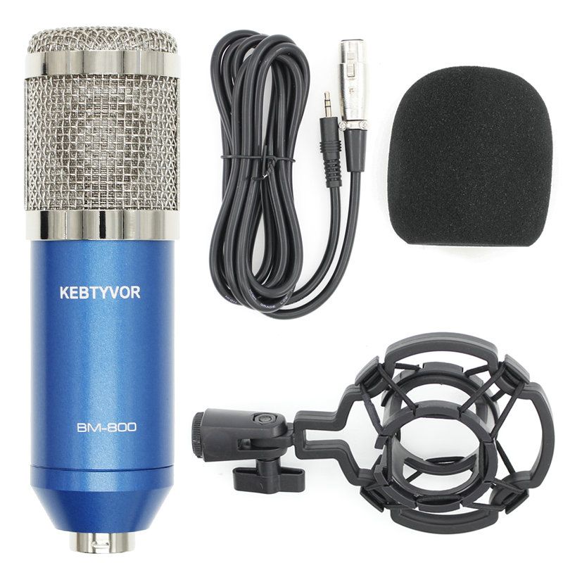 Blå mikrofon