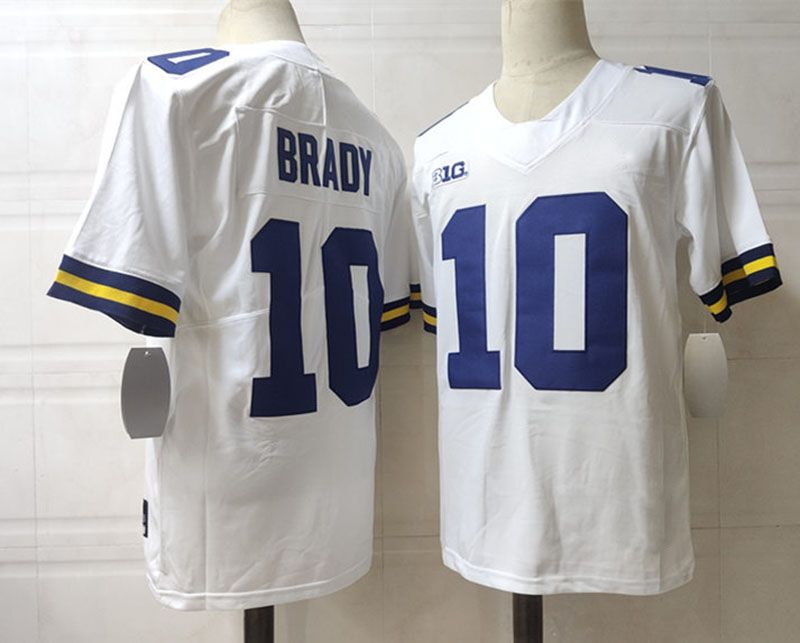 10 Tom Brady, weißes Jersey