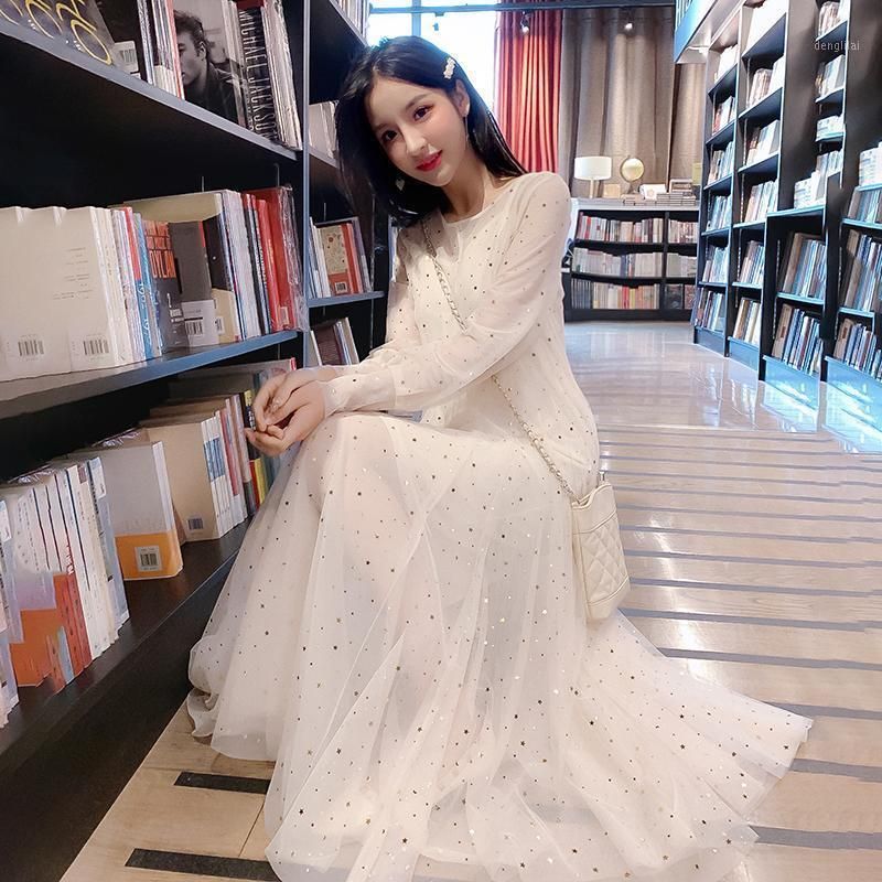 Compra ZCWXM Malla De Lentejuelas Dos Piezas Vestido Mujeres Elegantes  Elegantes Dulces Vestidos Largos Vintage Vestidos Coreanos Moda New1 Barato  | Entrega Rápida Y Calidad | Es.Dhgate