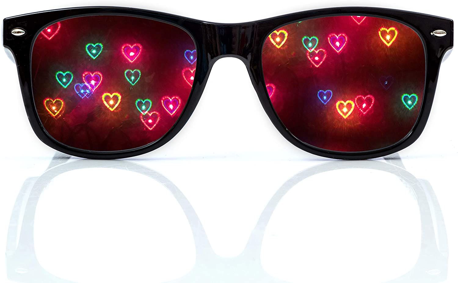 Dance Party Cosplay Lunettes de diffraction en forme de coeur Lunettes de vue à diffraction de la lumière éblouissante en forme de coeur pour Halloween Festival de musique 