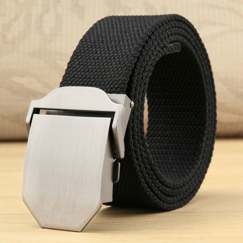 Luxury Mens Designer Belt Canvas Waistband Mens Automatic Checkoff