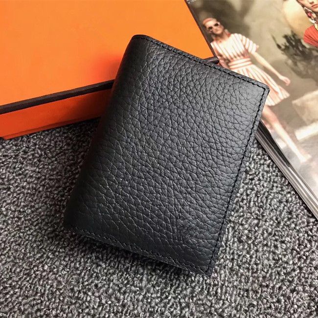 Flybloom Porte-Cartes en Cuir PU Portefeuille De Cartes R/étro Pack De Cartes De Visite pour Femmes Hommes Style Noir 1