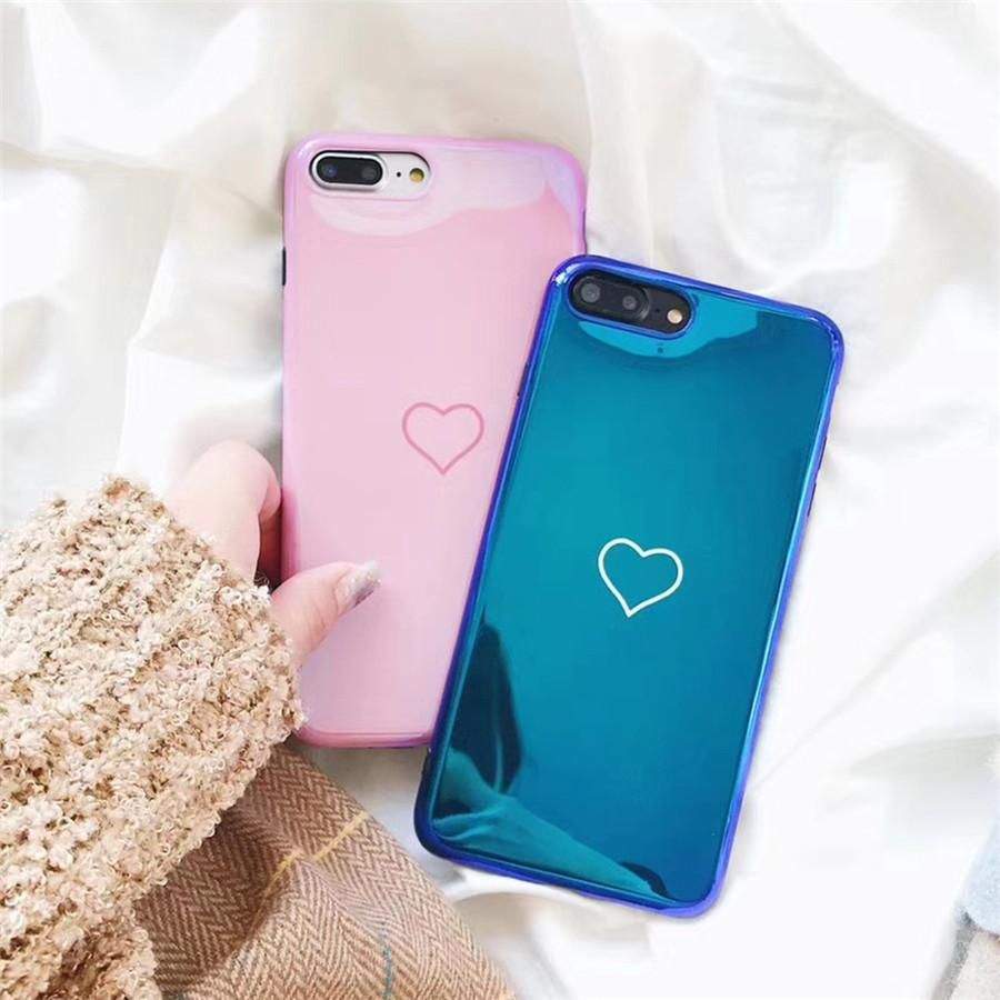 Amor Funda De Teléfono Blu Ray En Forma De Corazón Para Iphone Xr Xs Max 8 7 Plus Hojo Coreano Coreano Espejo Suave Tpu Tpu Cubierta De Tapa Trasera Mejor Regalos Por