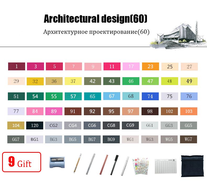 60 arkitektoniska uppsättning