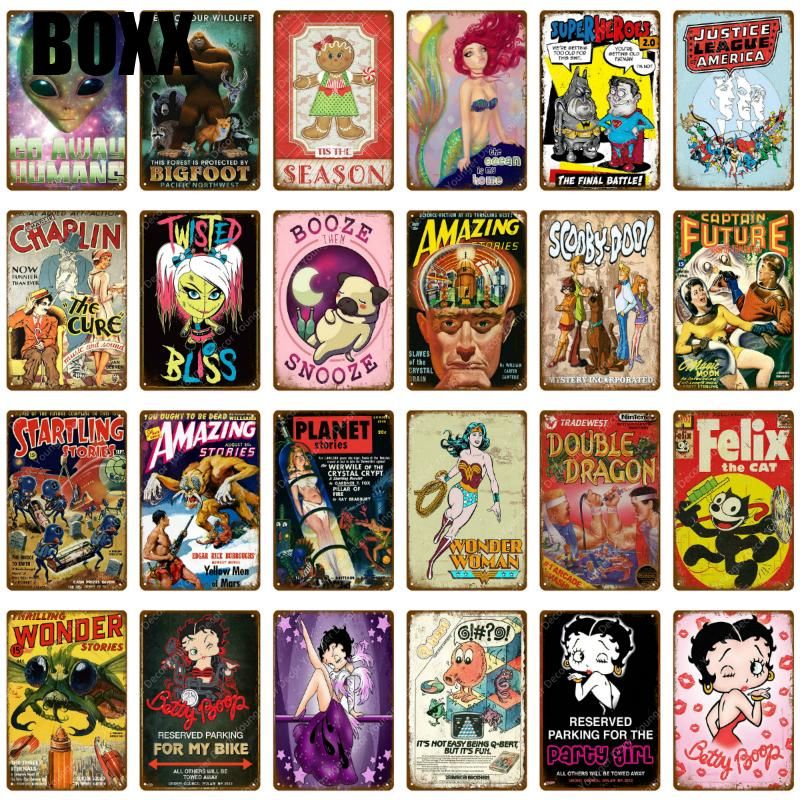 2021 Funny Kid Room Wall Poster Cartoon Movie Series Metal Signs Amazing Startling Stories Wall Sticker Art Plaque For Kids Gift 30X20cm 2021 Funny Kid Room Wall Poster Cartoon Movie Series Metal Signs Amazing Startling Stories Wall Sticker Art Plaque For Kids Gift 30X20cm