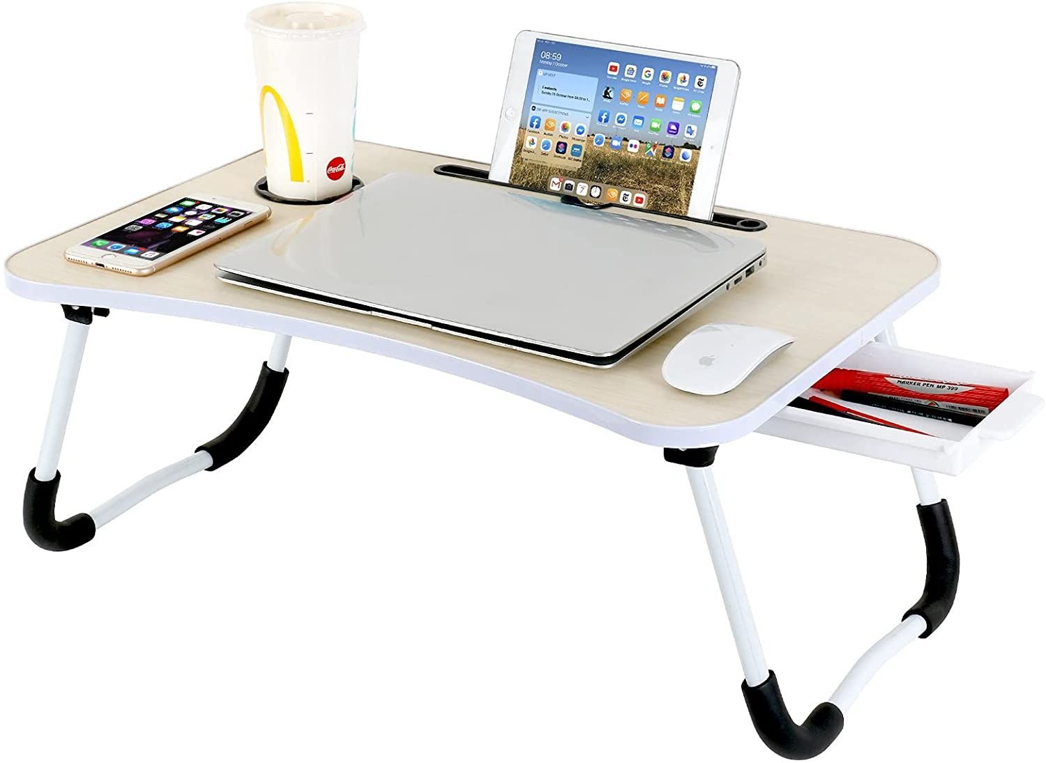 No esencial Injusticia Cerveza inglesa Mesa de computadora portátil plegable, mesa de bandeja de cama portátil  portátil, soporte portátil del soporte