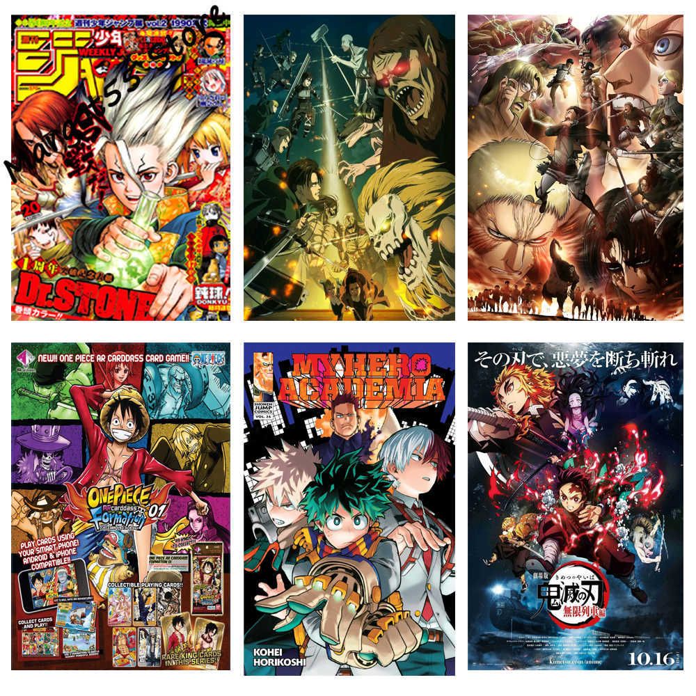 Shonen Jump One Piece,Attack on Titan, Anime posters vintage Metal Sign Wall for men Cave Shonen Jump One Piece,Attack on Titan, Anime posters vintage Metal Sign Wall for men Cave