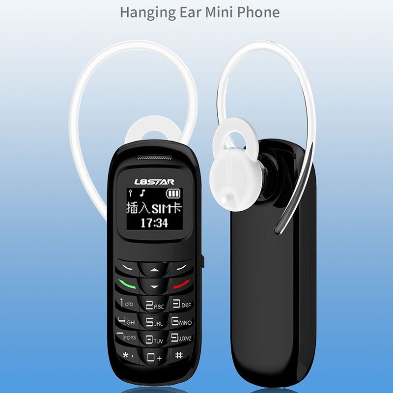 Mini teléfono celular móvil pequeño teléfono móvil Bluetooth auricular  marcador con gancho para la oreja Soporte Sim 0.66inch