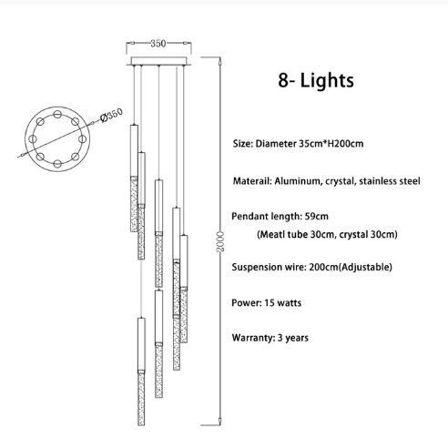 8 Lichter warm weiß