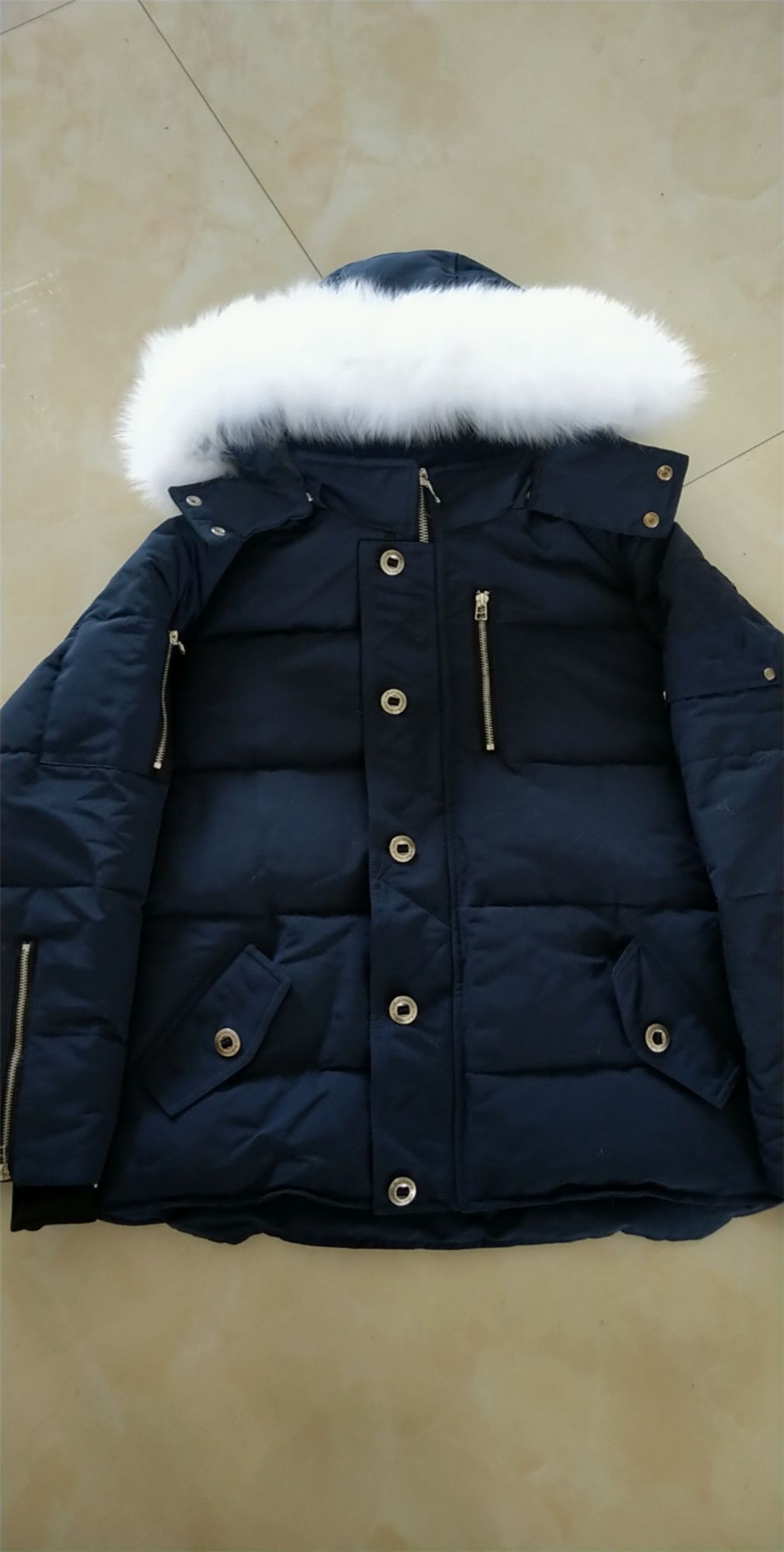 Navy With White Fur