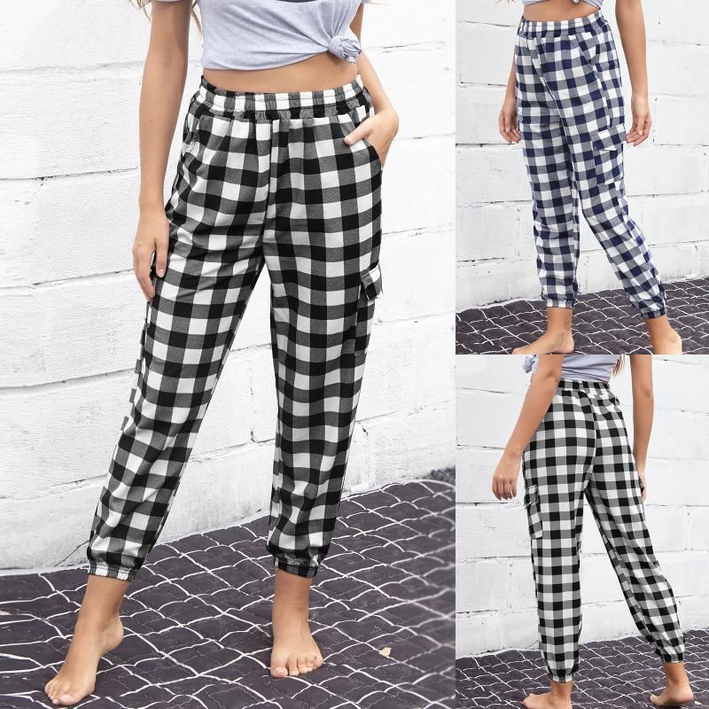 Compra Pantalones Para Mujer Capris Para Mujer Tela Escocesa De La Tela  Escocesa Leggings Casual Elastics Alto Cintura Skinny Autumn Damas  Pantalones Deportivos Barato | Entrega Rápida Y Calidad | Es.Dhgate