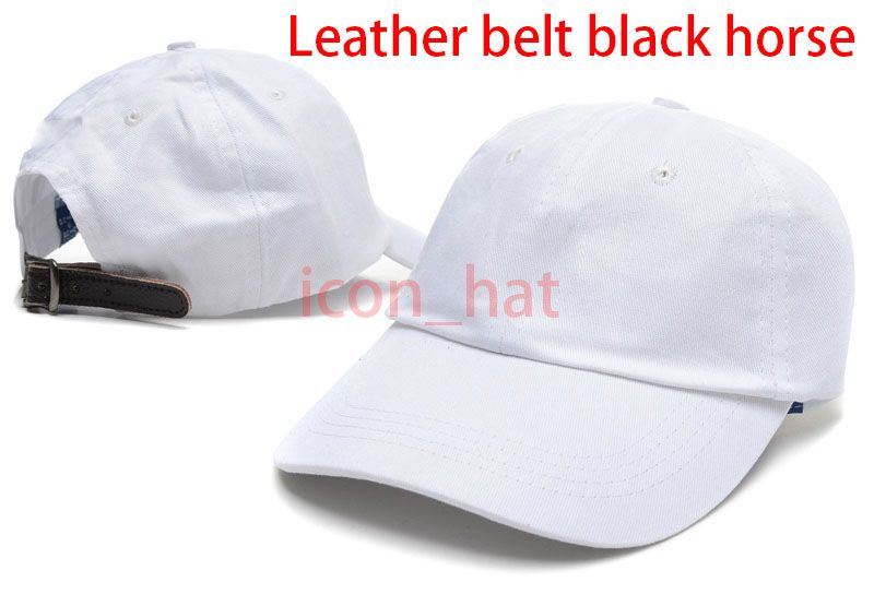 White with Leather belt black horse