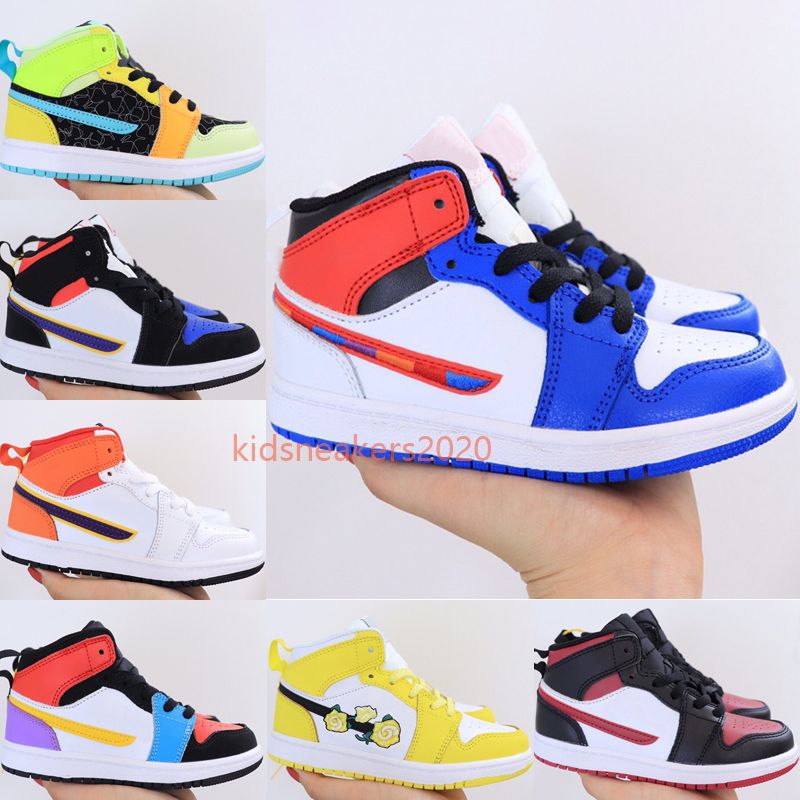 Compra Jordan 1 Retro High Zapatillas De Baloncesto Para Niños High Quality  University Blue Multi Color White And Orange Boys Girls Outdoor Casual  Sneakers Talla 22 37 Barato | Entrega Rápida Y Calidad | Es.Dhgate