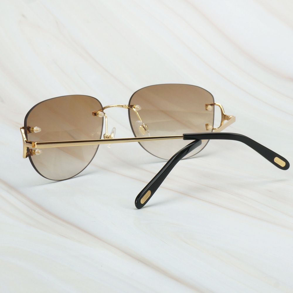 Deluxe gafas de sol de gran tamaño diseño sin marco demujer Deluxe gafas de sol de gran tamaño diseño sin marco demujer