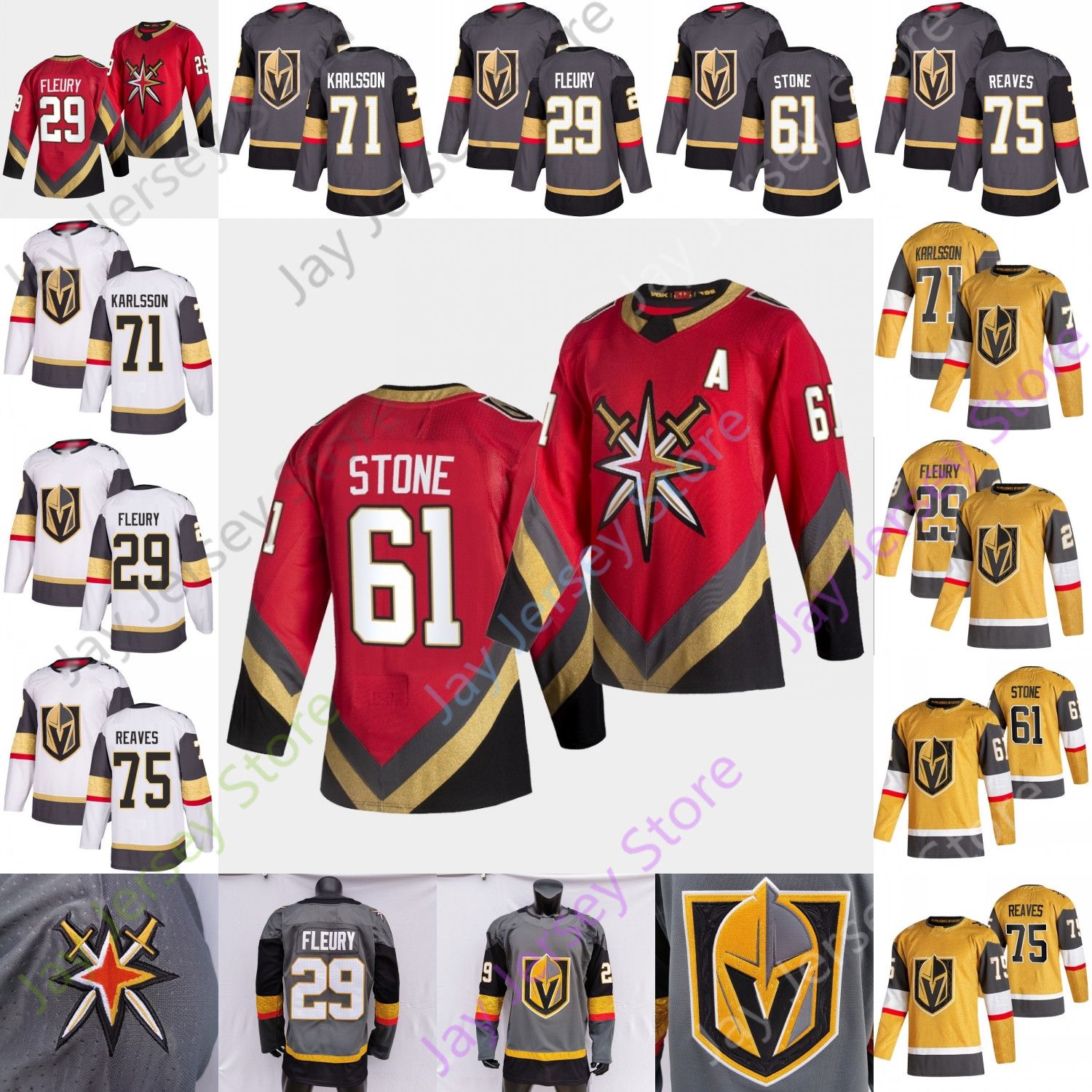 2021 2021 Reverse Retro Vegas Golden Knights Ice Hockey Jersey Marc