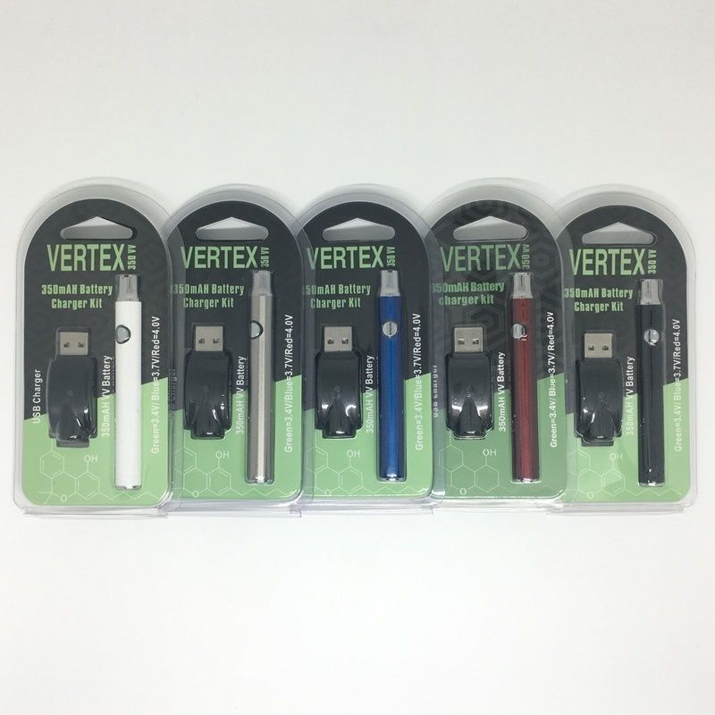 Vertex Co2 VV Preheat Battery Kit 350mah 650mah 900mAh 1100mah LO Oil Vaporizer USB Charger Vape