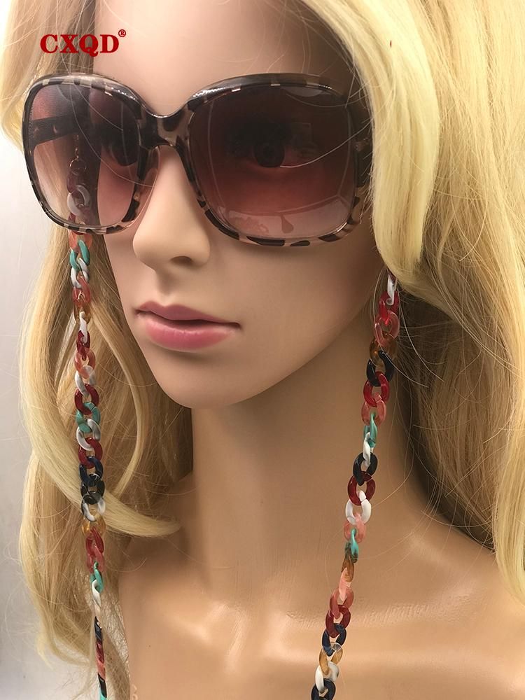 Women Sunglasses Chains Fashion Metal Glasses Lanyard Girl Pearl Mask Strap  Trendy Acrylic Non-slip Mask Chain Eyeglasses Cord